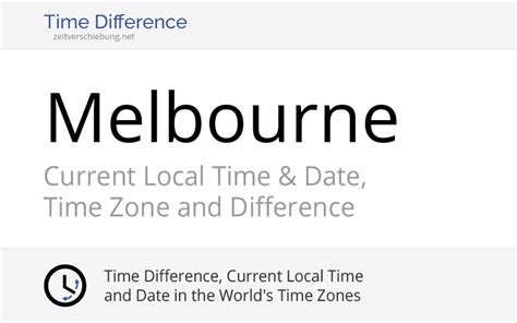 Find cities and countries in the australia/melbourne time zone to calculate the world time difference. Melbourne, Australia (Victoria) » Current Local Time ...