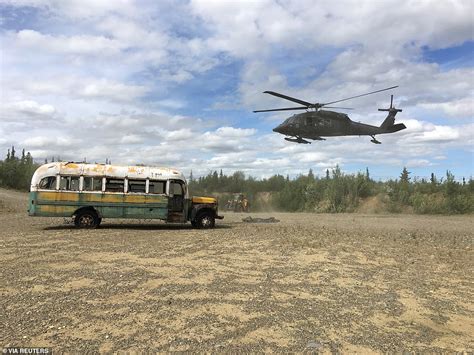 abandoned bus made famous by into the wild removed from alaskan wilderness daily mail online