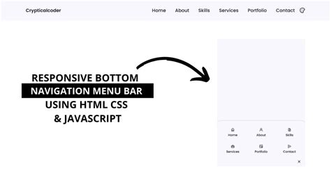 How To Create A Responsive Bottom Navigation Menu Bar In Html Css And Javascript Youtube