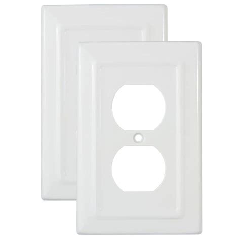 Monarch Abode Architectural 1 Gang White Duplexoutlet Metal Wall Plate