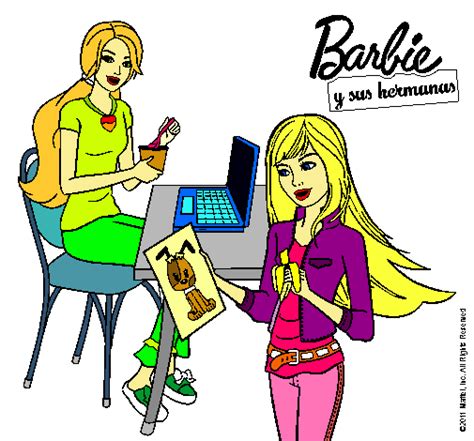 Dibujo De Barbie Y Su Hermana Merendando Pintado Por Jenhizita En Images And Photos Finder