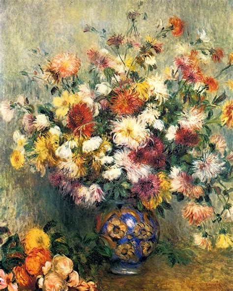 Vase Of Chrysanthemums C1880 1882 Pierre Auguste Renoir