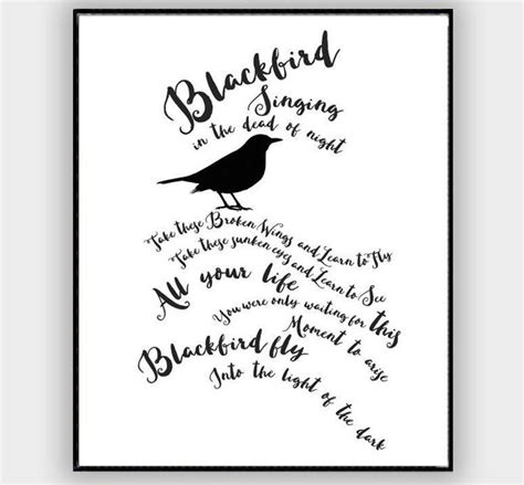 Blackbird The Beatles Lyrics Poster Musicposters Beatles Lyrics