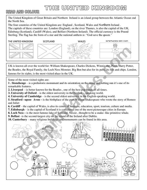 United Kingdom Esl Worksheet By Nicolemoisin
