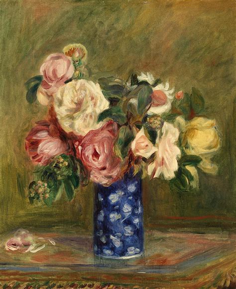 Bouquet Of Rose Painting By Pierre Auguste Renoir