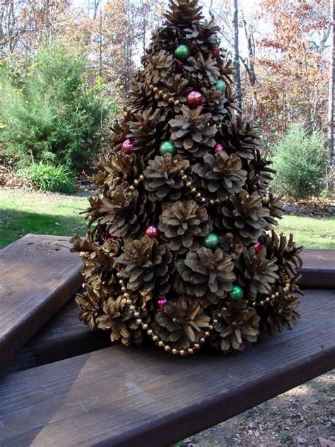 Mini Christmas Tree Made From Pine Cones Craft Projects For Every Fan