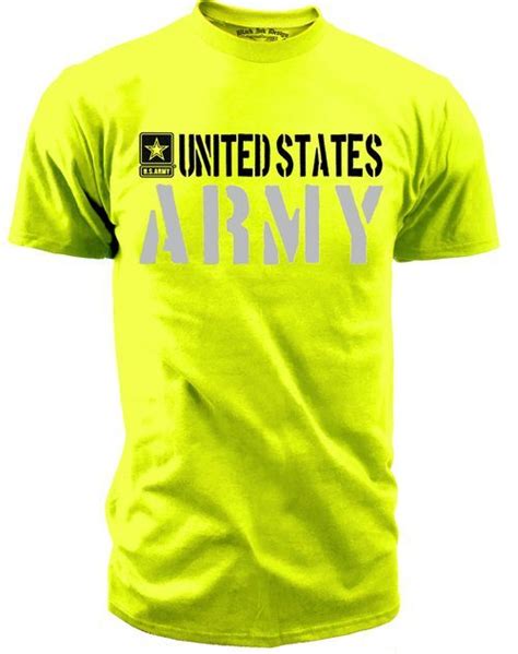 Mens Army T Shirt United States Army Hi Vis Safety Green T Shirt United States Army Shirts