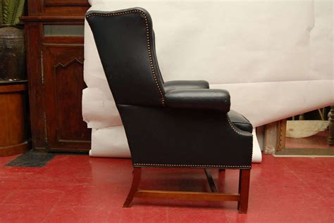 Our collection of fabulous leather wingback chairs also features deep seats and comfortable cushioning making them the ideal choice for a living room match your leather wingback chair with an elegant sofa, and transform your living room into a stylish space for entertaining friends and family. Blue Leather Wingback Chair and Ottoman at 1stdibs