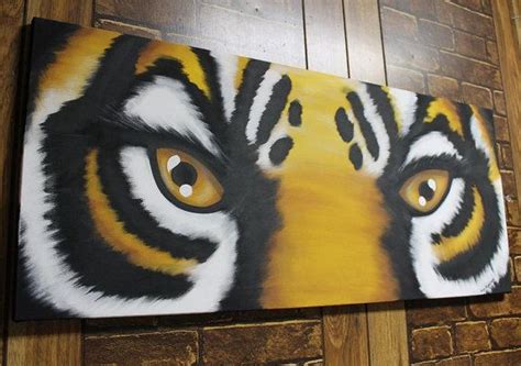 Lsu Tiger Eyes Painting 17x40 Free Shipping By Sonyasartsandcrafts