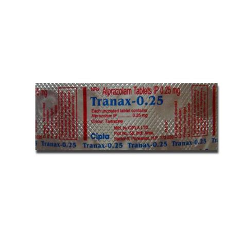 Buy Tranax 025 Mg Tablet 10 Tab Online At Best Price In India
