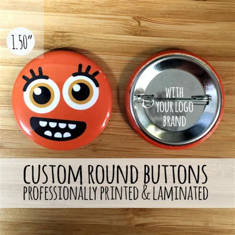 Custom Buttons 150 Round Custom Buttons Pin Back Etsy Canada