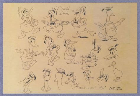 Donald Duck The Wise Little Hen 1934 Cartoon Postcard Manuscript
