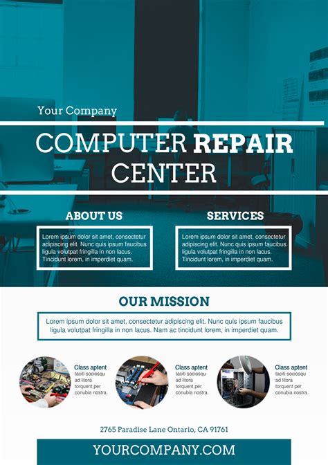Simple, clean and modern computer hardware shop flyer template.simple to work with and customizable, it can be easily. Computer repair services A5 promotional flyer. http ...