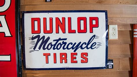 Dunlop Tires Single Sided Embossed Tin Sign At From The John Parham