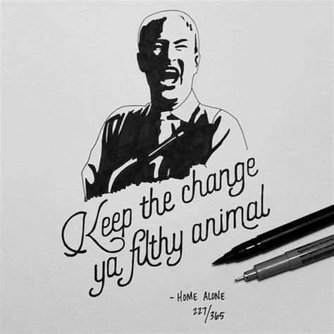 'life is about accepting the challenges along the way, choosing to keep moving forward, and sav. Artist Spends 365 Days Hand-Drawing 365 Movie Quotes | Bored Panda
