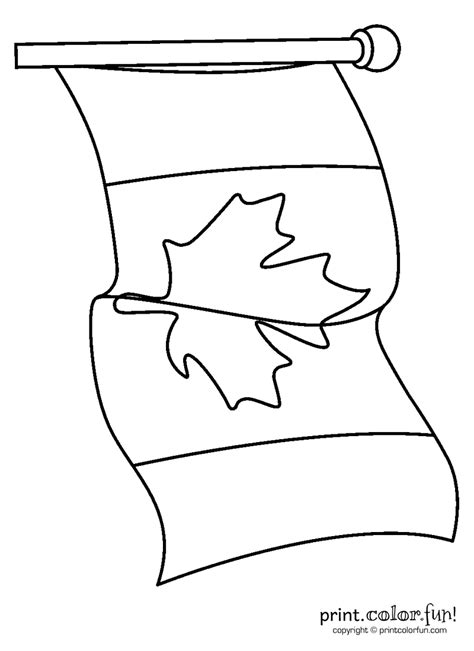 Printable Canadian Flag Coloring Home
