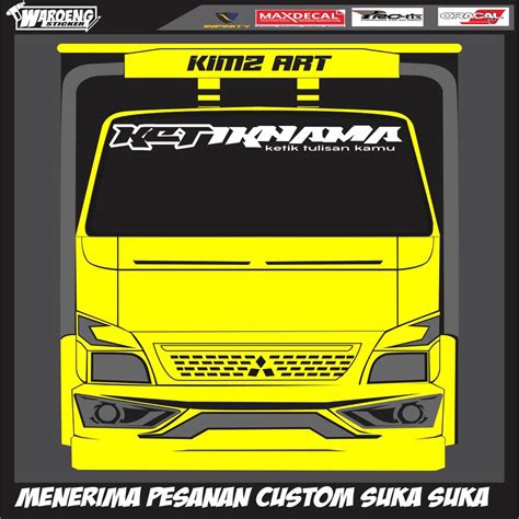 Jual Sticker Cutting Kaca Truck Canter Bebas Cutom Dan Nama Ukuran 120 Cm X 15 Cm Shopee Indonesia
