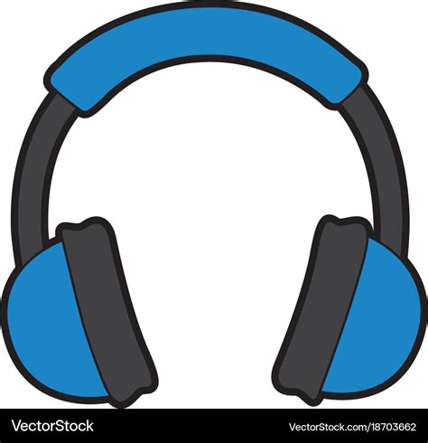 Cute Blue Headphones Cartoon Royalty Free Vector Image