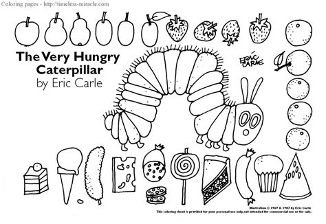 The very hungry caterpillar coloring pages printables - timeless