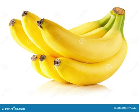 Geschmackvolle Bananen Lokalisiert Auf Dem Weißen Hintergrund Stockfoto