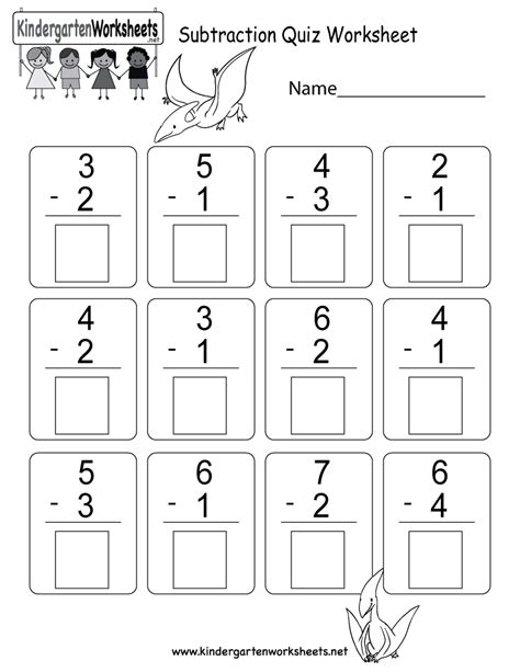 Our premium worksheet bundles contain 10 activities listed below are all the addition and subtraction worksheets available on the site. Free Printable Subtraction Quiz Worksheet for Kindergarten
