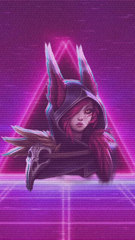 Xayah Vaporwave Iphone Wallpaper By Minty Paws League Of Legends