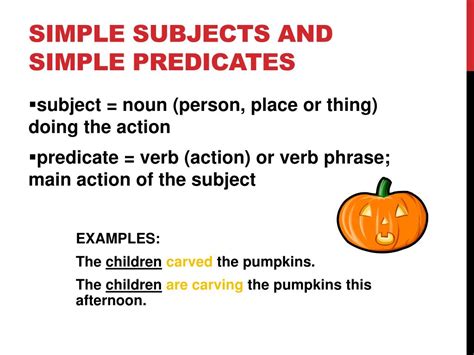 A predicate is a grammatical term that is part of a clause that includes the verb and the words that tell what the subject does. PPT - Writing Sentences PowerPoint Presentation, free download - ID:1967065