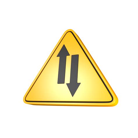 A Yellow Traffic Sign With Two Arrows Pointing In Opposite Directions