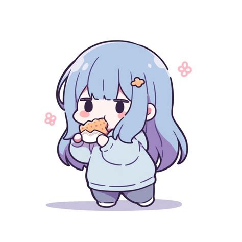 Premium Photo Anime Girl Eating A Donut With A Smile On Her Face