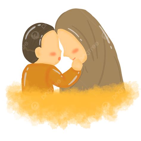 Illustration Muslim Mother And Son Hug Each Other Character Mother 12408 Hot Sex Picture