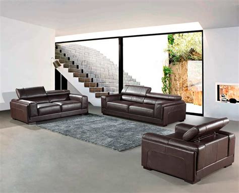 Modern Top Grain Brown Leather Sofa Set Vg818 Leather Sofas