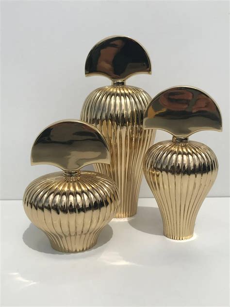 Set Of Three Brass Perfume Bottles For Sale At 1stdibs