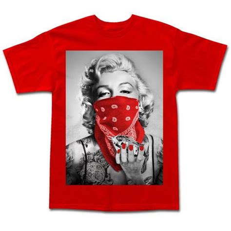 Marilyn Monroe Red Bandana Graphic Tee Outfits Marilyn Monroe Rap Shirt