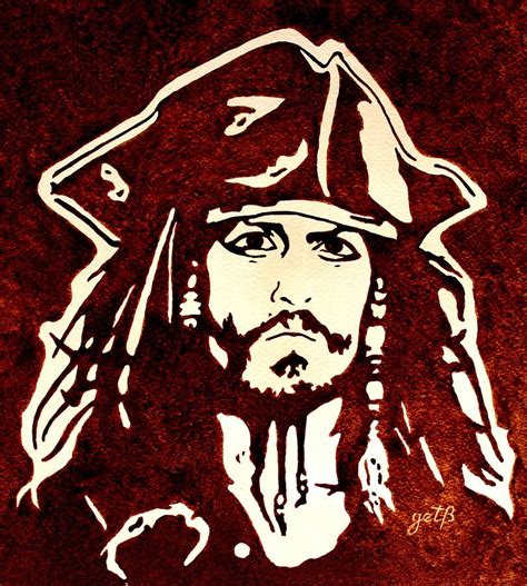 Jack Sparrow Original Coffee Painting Painting By Georgeta Blanaru