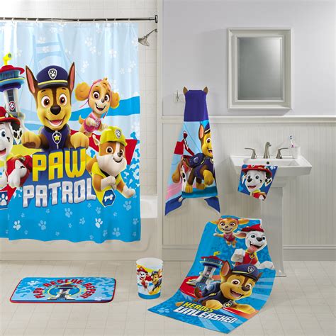 Paw Patrol Full Bathroom Set Includes Shower Curtain And Hooks Bath