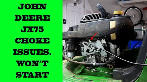John Deere Jx75 Wont Start Due To Choke And Carb Issues Youtube