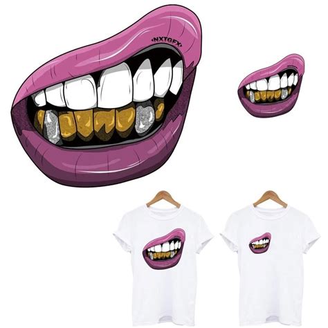Sex Lips Iron On Patches For Clothing Print On Girl T Shirt Diy Thermal