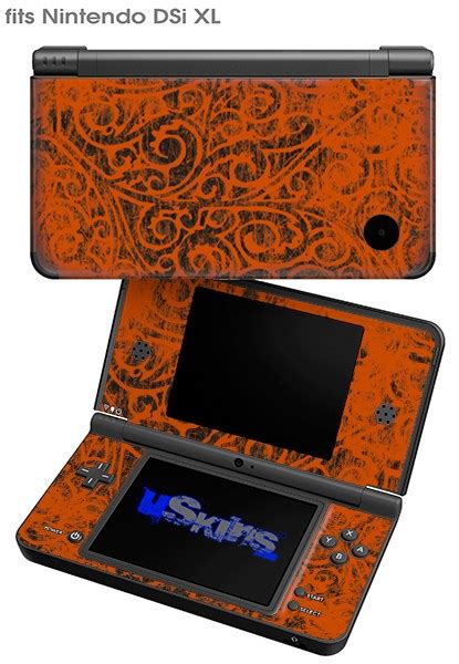 Nintendo Dsi Xl Skins Folder Doodles Burnt Orange Uskins