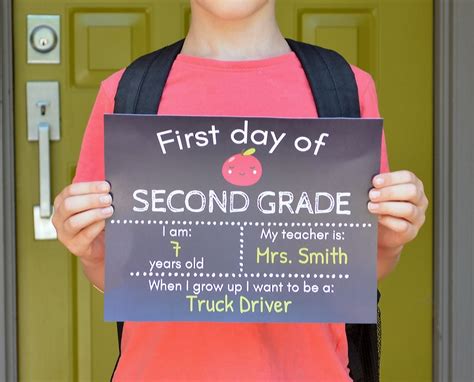 First Day Of Second Grade Sign Printable Pdf 2nd Grade Etsy Ireland