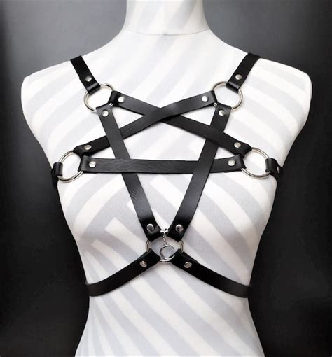 Specialty Body Harness Punk Gothic Inverted Pentagram Underwear Thong Cage Panties Bondage