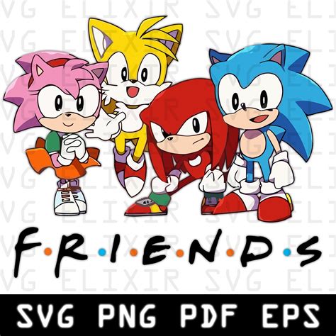 Sonic Svg Sonic Vector Sonic Friends Svg Sonic Friends Etsy España