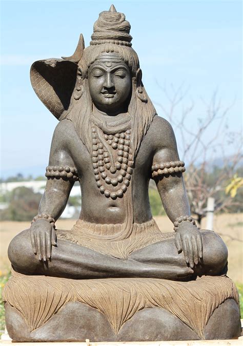 Sold Stone Meditating Shiva Statue Ls Hindu Gods Buddha