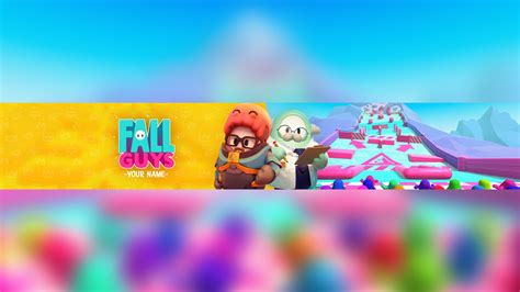 Free Fall Guys Youtube Banner Template 5ergiveaways