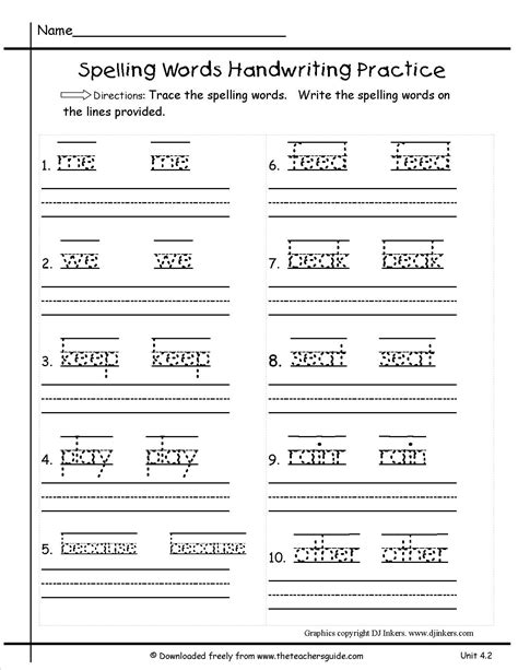 Printable Language Arts Worksheets