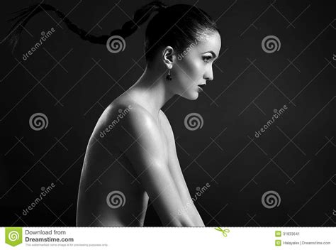 Beautiful Nude Brunette Caucasian Model Stock Image Image Of Colorful