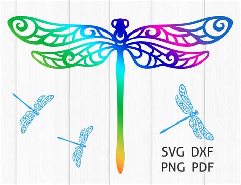Dragonfly Cutting File Svg Dxf Png Pdf Files Dragonfly Etsy