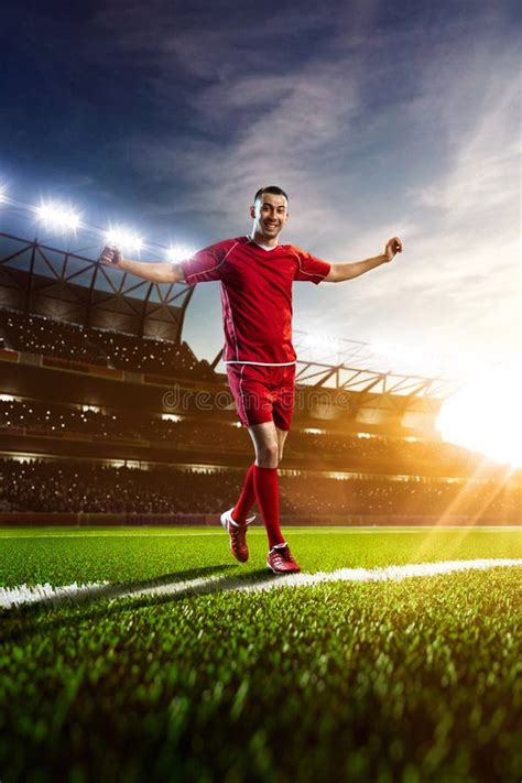 Soccer Player In Action Panorama Stock Image Image Of Competition