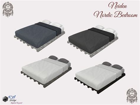 Righthearteds Neiden Nordic Modern Bed Sims Sims 4 Nordic Modern