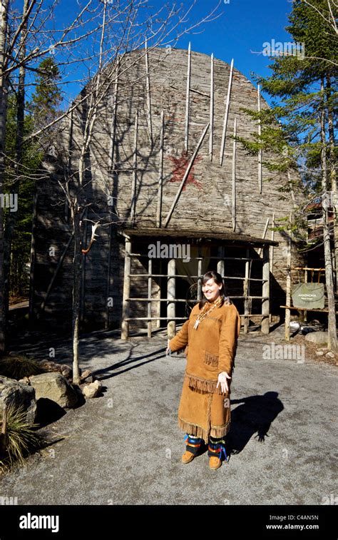 Huron Wendat First Nations Tour Guide Recreated Longhouse Wendake
