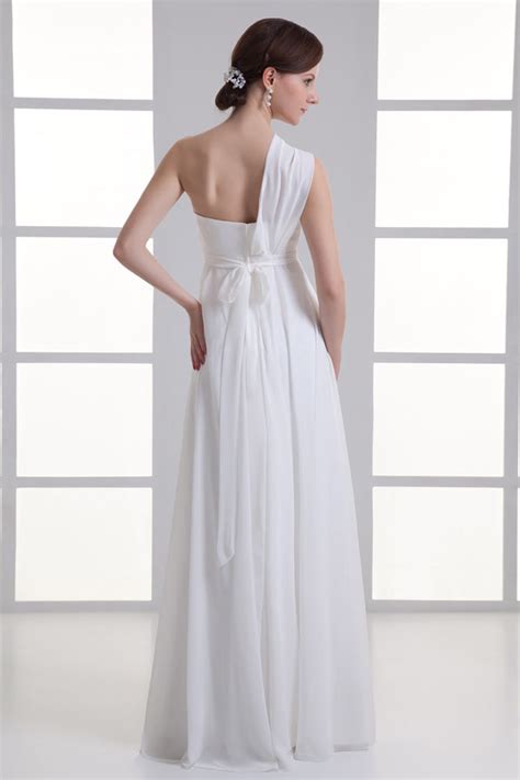 Boutique en ligne spécialisée : Robe de cérémonie blanche longue asymétrique en mousseline ...